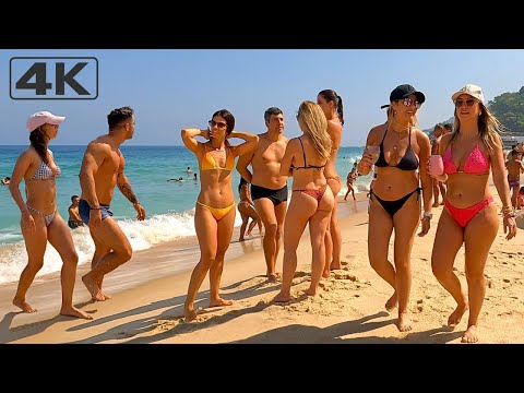 🇧🇷 LEBLON BEACH 4K'da yürüyüş turu ⁶⁰ | Rio de Janeiro'daki Bikini Plajı.