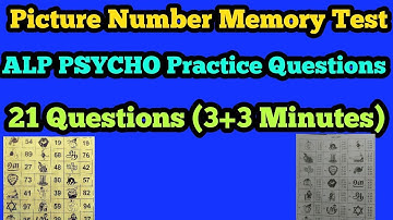 Picture Number Memory Test RRB ALP PSYCHO|ALP psycho Picture number memory test