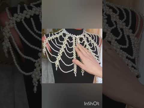 Обзор колье из жемчуга по моему мастер классу  #masterklass #necklace #колье #мастеркласс #diy