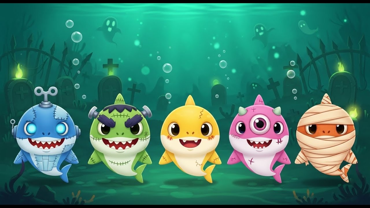 Halloween Zombie Sharks and more | Halloween Baby Shark | Kids Giggle Verse