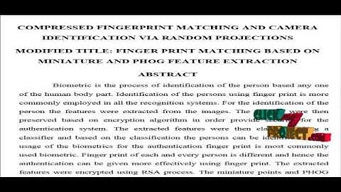 Compressed Fingerprint Matching and Camera Identification via Random Projections