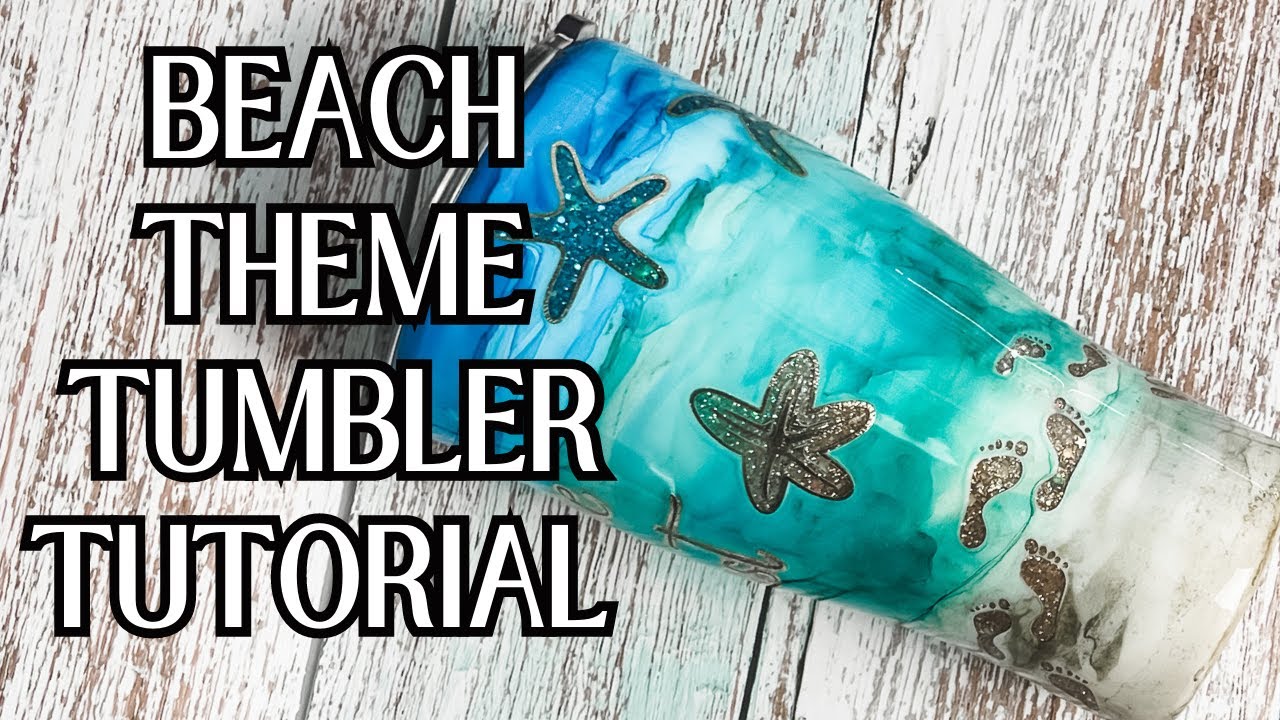 Peek-a-Boo style Beach Tumbler With Glitter And Alcohol Inks - YouTube