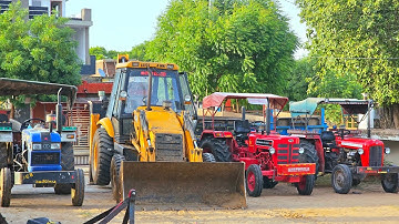 JCB 3dx Xpert Machine Loading Tractor got Stuck in Compost | Mahindra 475 Eicher 380 Swaraj 744