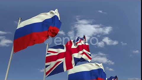 Flags of Russia and the United Kingdom | Motion Graphics - Envato elements