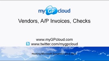 Dynamics GP Vendors Payables Invoices Checks