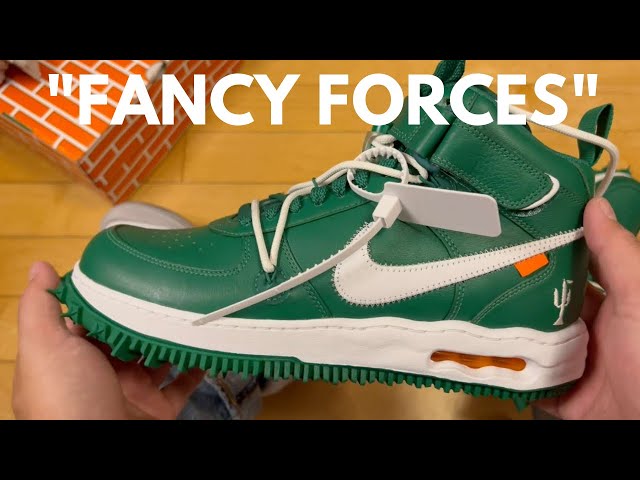 UNBOXING Off-White x Nike AF1 Mid Pine Green - Why Are People Scared of Air  Force 1's w/ Spikes? 
