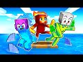 Trapped on a RAFT as ELEMENTAL MOBS in Minecraft!