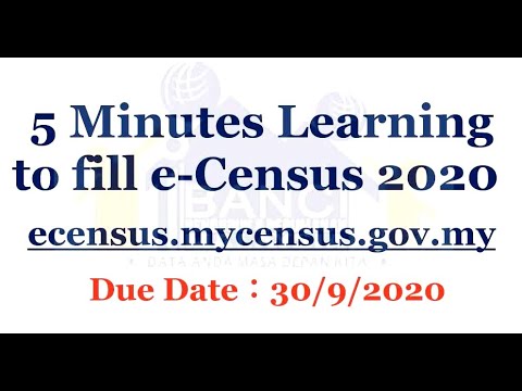 5 Minutes Learning How to fill MyCENSUS 2020 e CENSUS