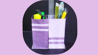 Paper pen stand /Paper pencil holder/How to make pen stand /Easy pen stand