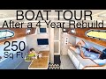 BOAT TOUR of Our 50 YEAR OLD SAILBOAT|Minimalist Living 250 sq ft| Interior Remodel|P2|E10