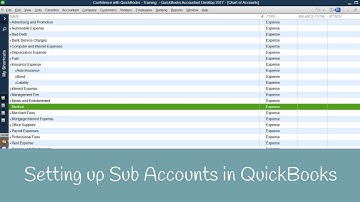 How to set up Sub Accounts in QuickBooks