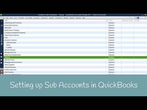 Quickbooks Online Chart Of Accounts Sub Accounts