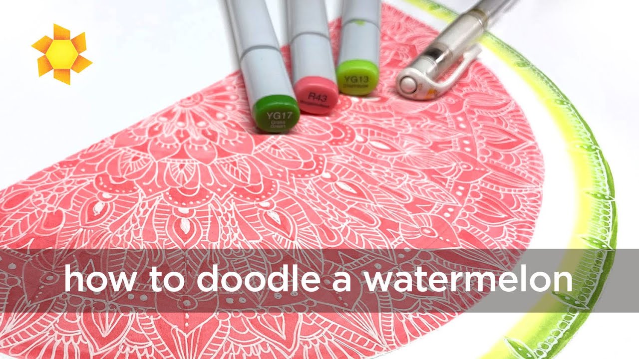 How to doodle a Copic watermelon 