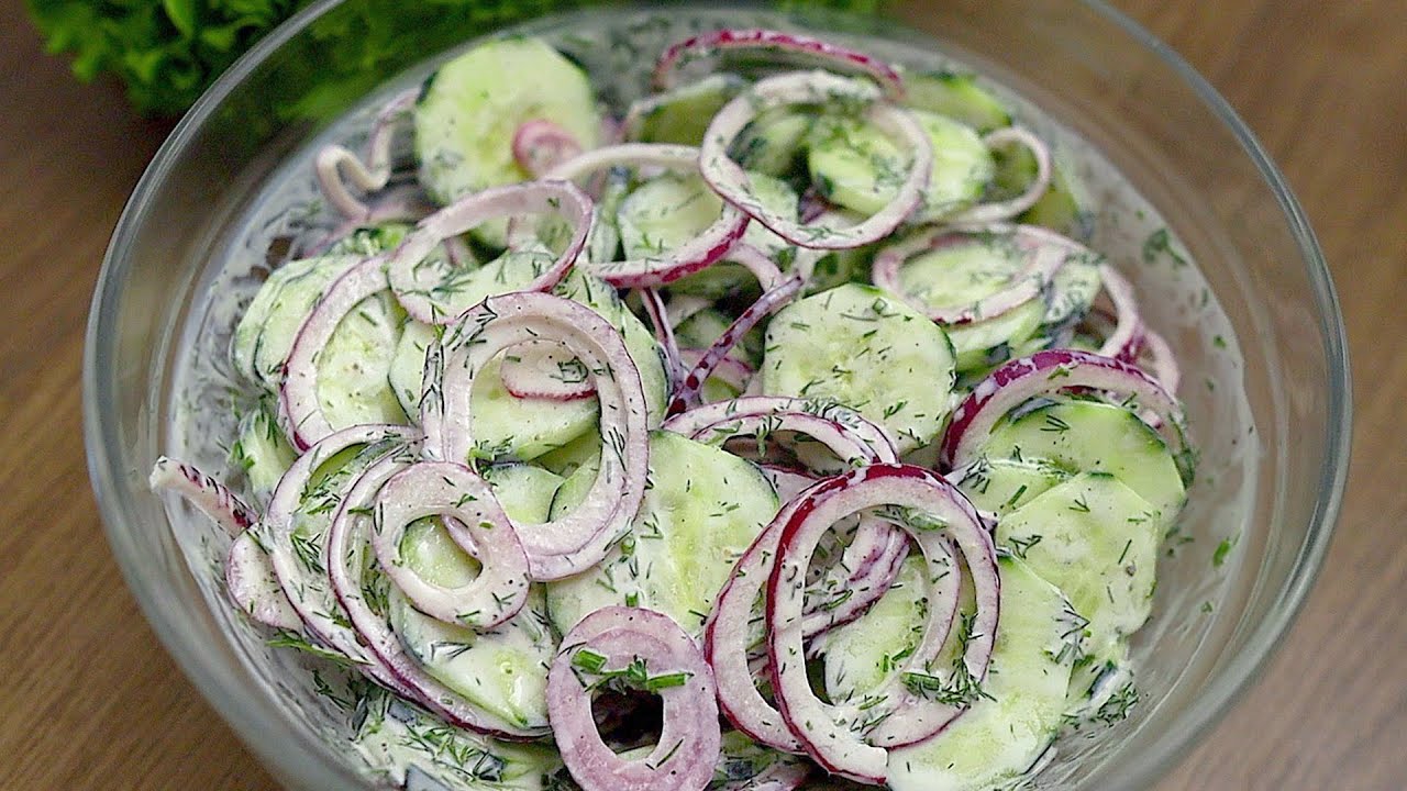 Einfacher Sommergurkensalat in 5 Minuten! Schnell und lecker!