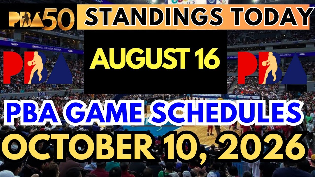 PBA STANDINGS as of AUGUST 16, 2026 | GAME SCHEDULE • OCTOBER 10 #pba # ...