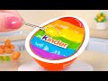 Satisfying miniature rainbow kinder cake decorating  awesome miniature rainbow cake recipe