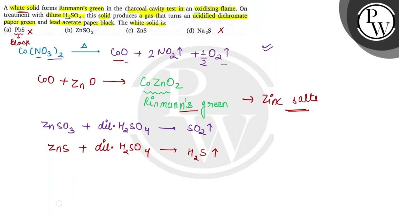 A white solid forms Rinmann's green in the charcoal cavity test in an