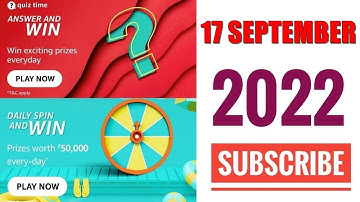 Amazon Quiz Today | Amazon Quiz Answers Today | 17 September 2022