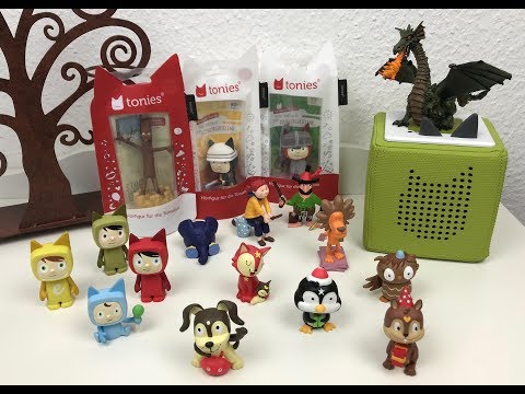 Funktion Toniebox und Hörproben Teil 1, Tonie Figuren: Hund, Eichhörnchen, Pinguin, Fuchs