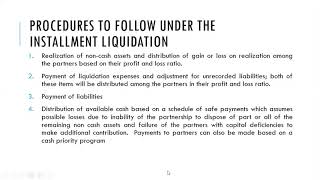 Partnership Liquidation  Installment Method
