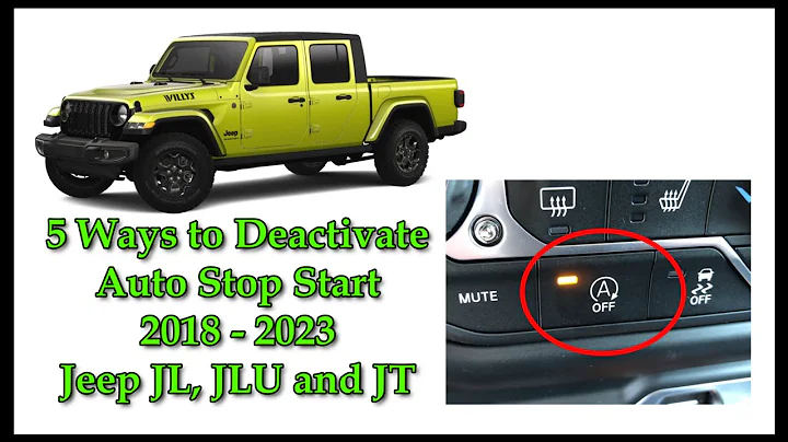 5 ways to TURN OFF/ELIMINATE Auto Stop Start on a Jeep Wrangler JL, JLU or Jeep Gladiator JT