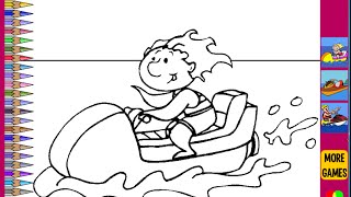 Jet Ski Coloring Pages For Kids - Jet Ski Coloring Pages