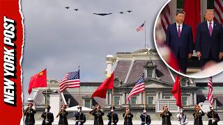 Trump-Xi Military Review Ceremony Ends With STRIKING B-2 Bomber Flyover