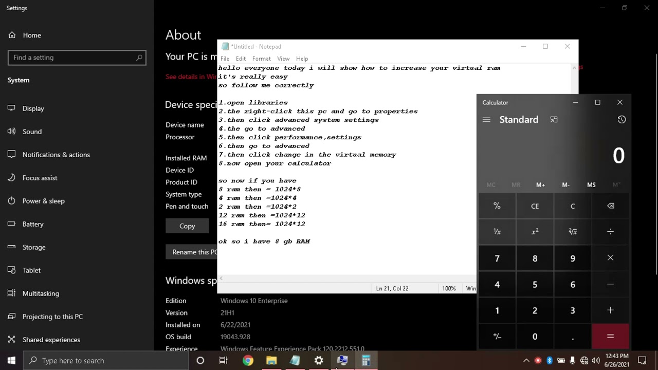 How to increase your virtual ram(For gaming)
