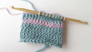 Tunisian Crochet Knit Stitch In The Round Youtube