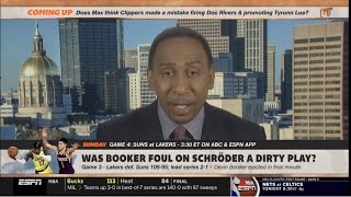 Stephen A. "blasts" LeBron, Anthony Davis slam ‘dirty’ Devin Booker play: "That’s not basketball"
