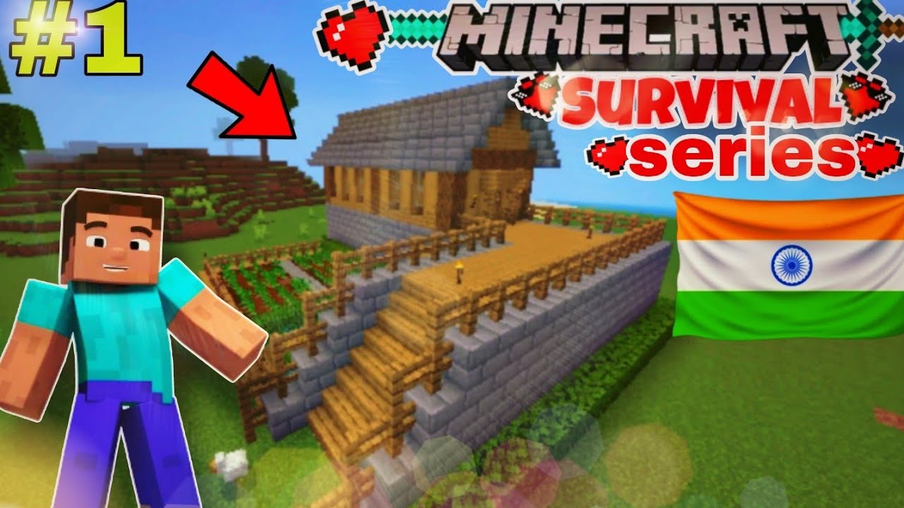 Minecraft : Survival series EP.1 in Hindi || Minecraft Mcpe Gameplay #1 ...