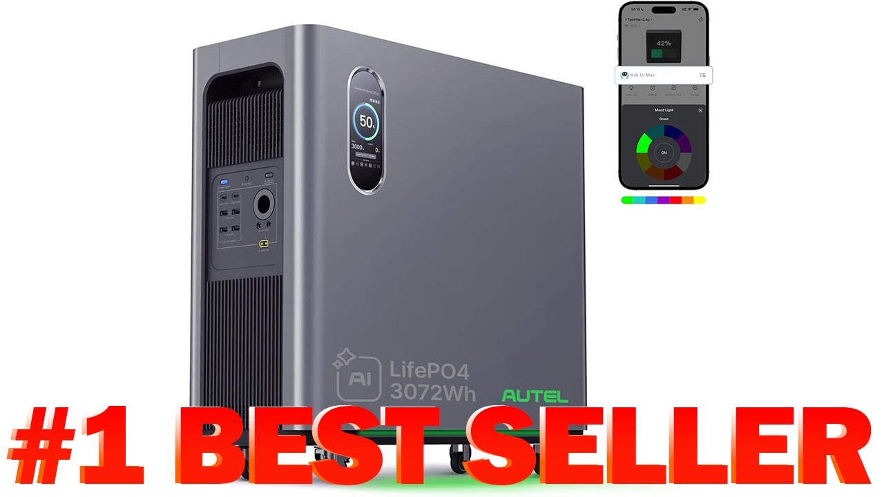 Autel 3072Wh Portable Power Station, Automotive-Grade LiFePO₄ Power Station - B0FDQSHH9J