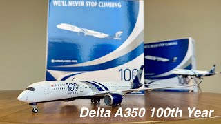 Gemini Jets 1/200 Delta Airbus A350 100th Year Anniversary Unboxing