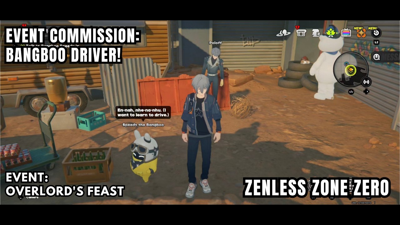 [Zenless Zone Zero Event Commission] Bangboo Driver!: Talk to Bangboo Speedy in Blazewood