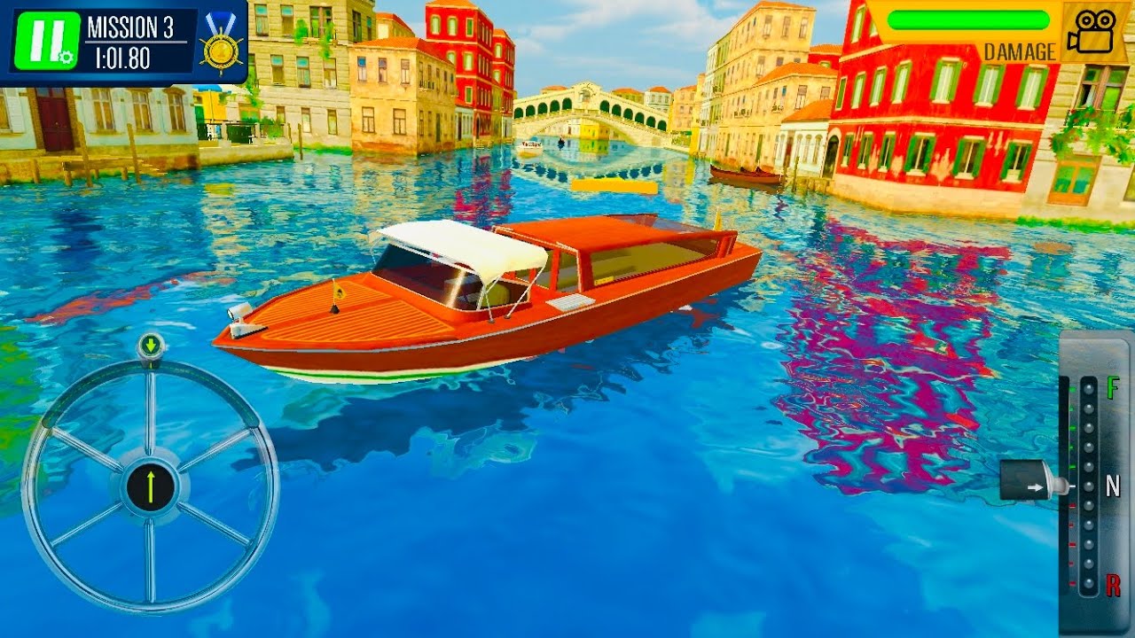 Classic Boat Taxi Realistic Drive in Water- Venice Boats: Water Taxi [ 4K 60 FPS ]