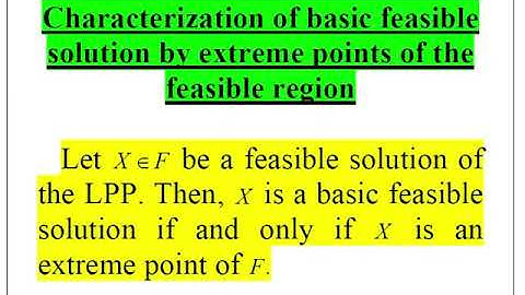 Equivalence between extreme points and basic feasible solutions in a linear programming problem