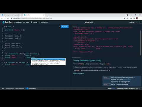 Aula 12 - Funções em Dart - Function, Parâmetros e Parâmetros Opcionais - Curso de Flutter e Dart