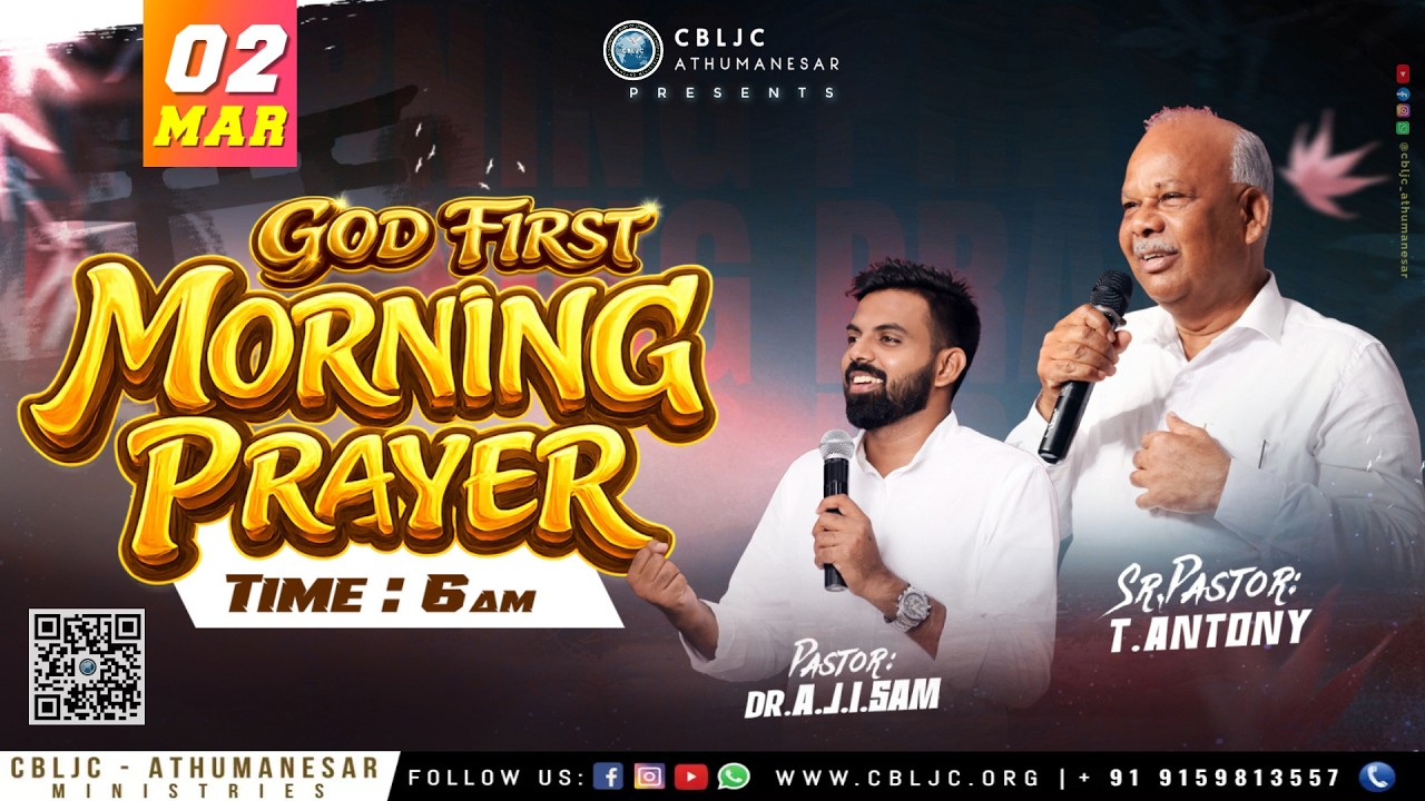 🔴🅻🅸🆅🅴 | GOD FIRST | MORNING PRAYER | 02/03/2026| Sr. Pas T. ANTONY | Pas A.J.I.SAM