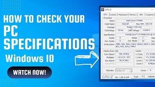 How to Check PC Specs in Windows 10 (Exclusive First Look)