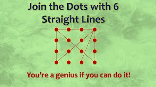 The Dots Puzzle | Join 16 dots with 6 Straight Lines | Maths Puzzles | Maths Riddles screenshot 5