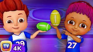 learn colors rugby kids play colorful playing balls chuchu