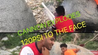 pvc cannon explodes in the face