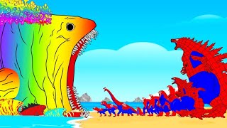 BLOOP RAINBOW vs SPIDER GODZILLA, SHARKZILLA, DINOSAURS : Monsters Ranked From Weakest To Strongest