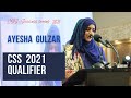 Ayesha gulzar  css 2021 qualifier  css 2021 result  css 2021 topper success series   css result