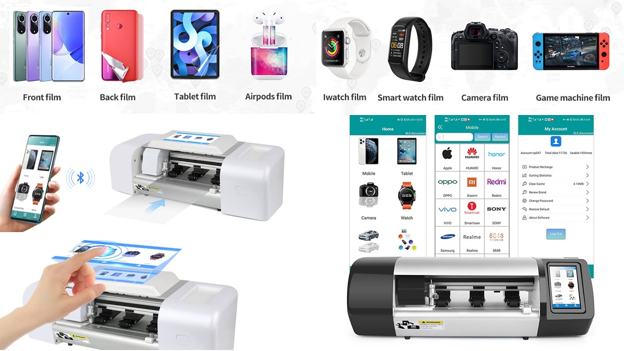 DIY Smart Phone Screen Protector Film plotter Cutting Machine