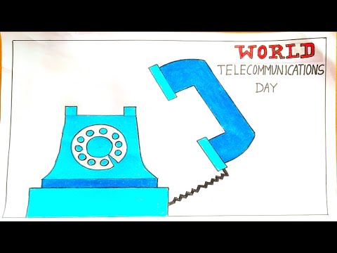world telecommunication day drawing | step by step | science drawing academy