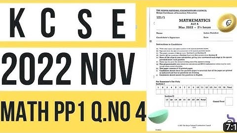 2022 KCSE MATHEMATICS PAPER ONE QUESTION FOUR