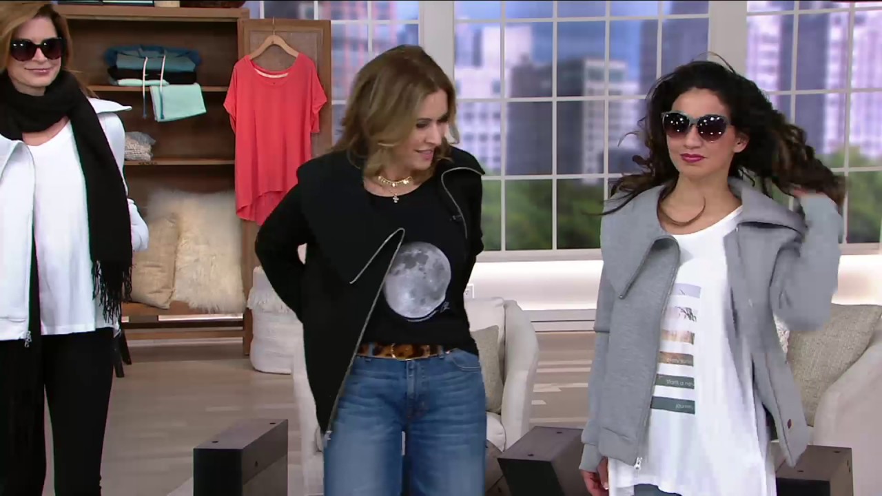 Peace Love World Asymmetric Zip Front Scuba Knit Jacket On Qvc Peace Love World Asymmetric Zip Front Scuba Knit Jacket On Qvc