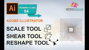 Adobe Illustrator Training Class 4 - How to use Scale Tool + Shear Tool  + Reshape Tool Urdu / Hindi