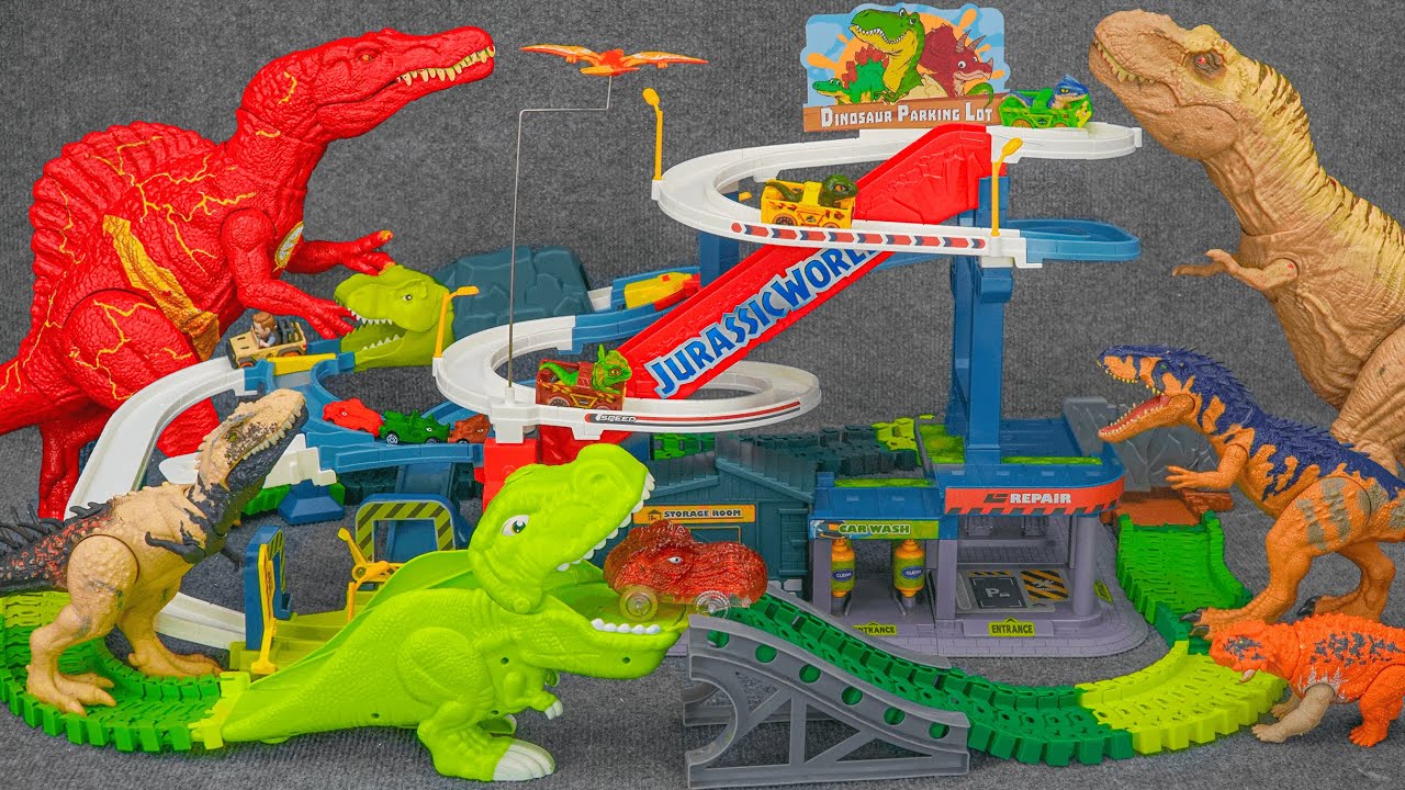 120 Minutes Of Satisfaction With Unboxing Dinosaur Loop Toy Car Track ...